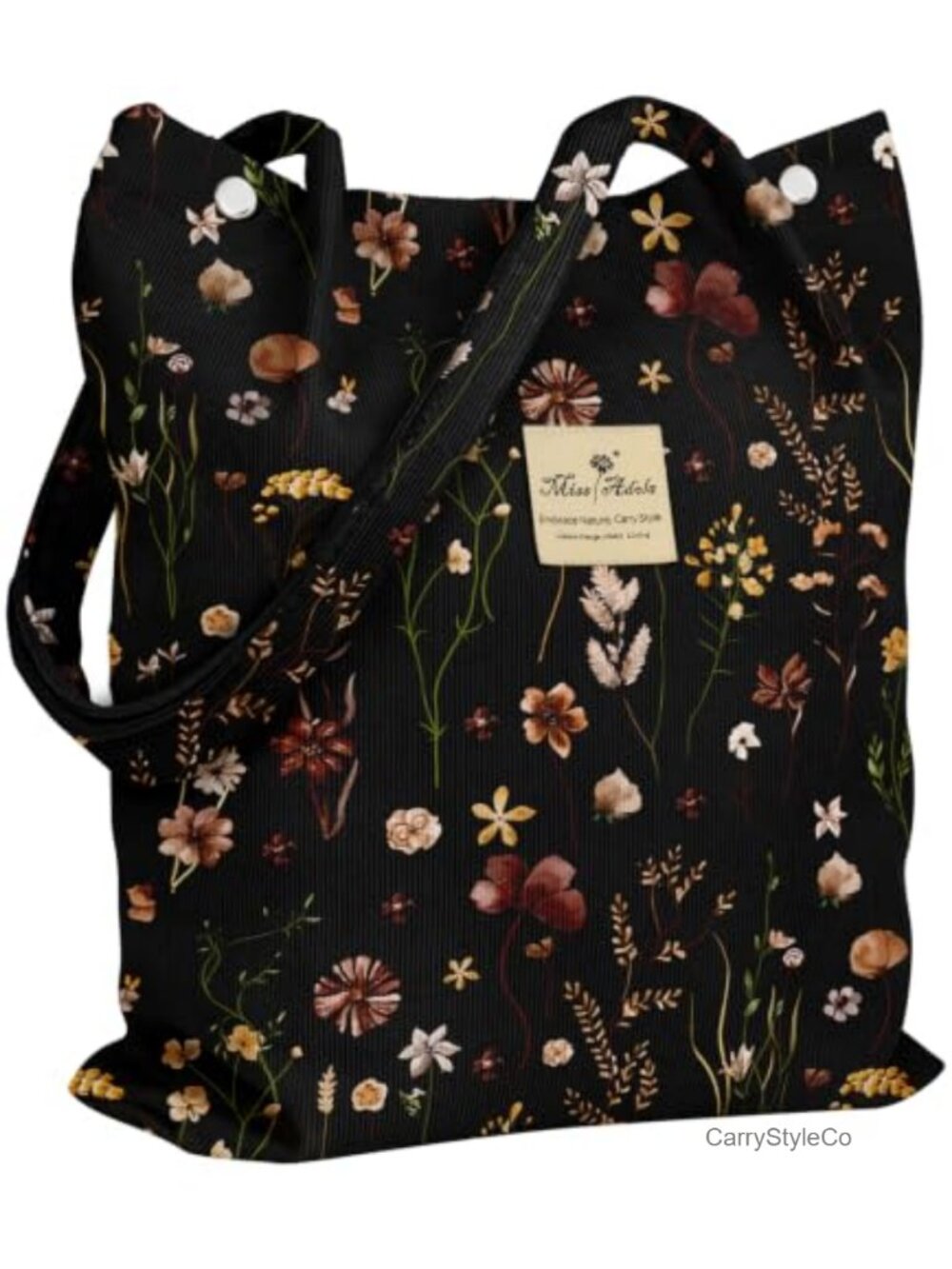 Corduroy Tote Bag for Women Large Shoulder Bag Reusable Grocery Bag